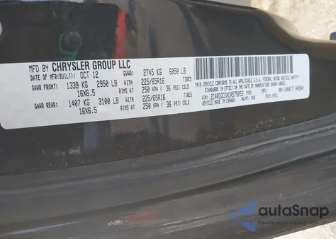 2013 Dodge Grand Caravan Sxt from USA, damaged, VIN 2C4RDGCGXDR575053